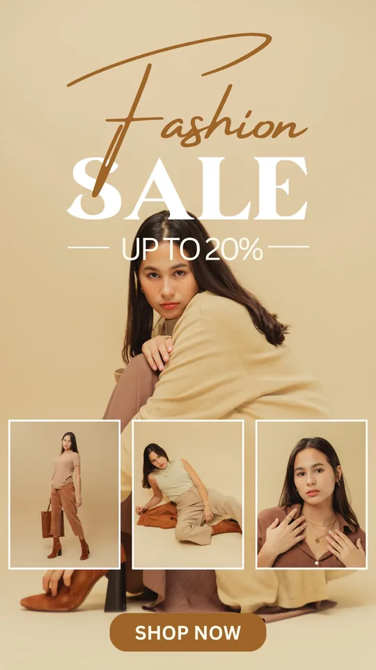 Fashion sale Facebook story made from a Canva template at 1080 x 1920 pixels